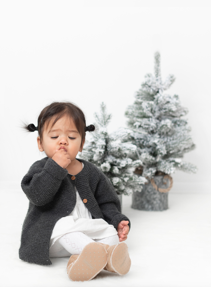 Baby with christmas tree