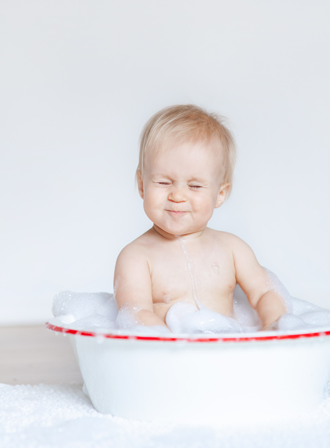 cute photo of a one year old baby in a portrait session