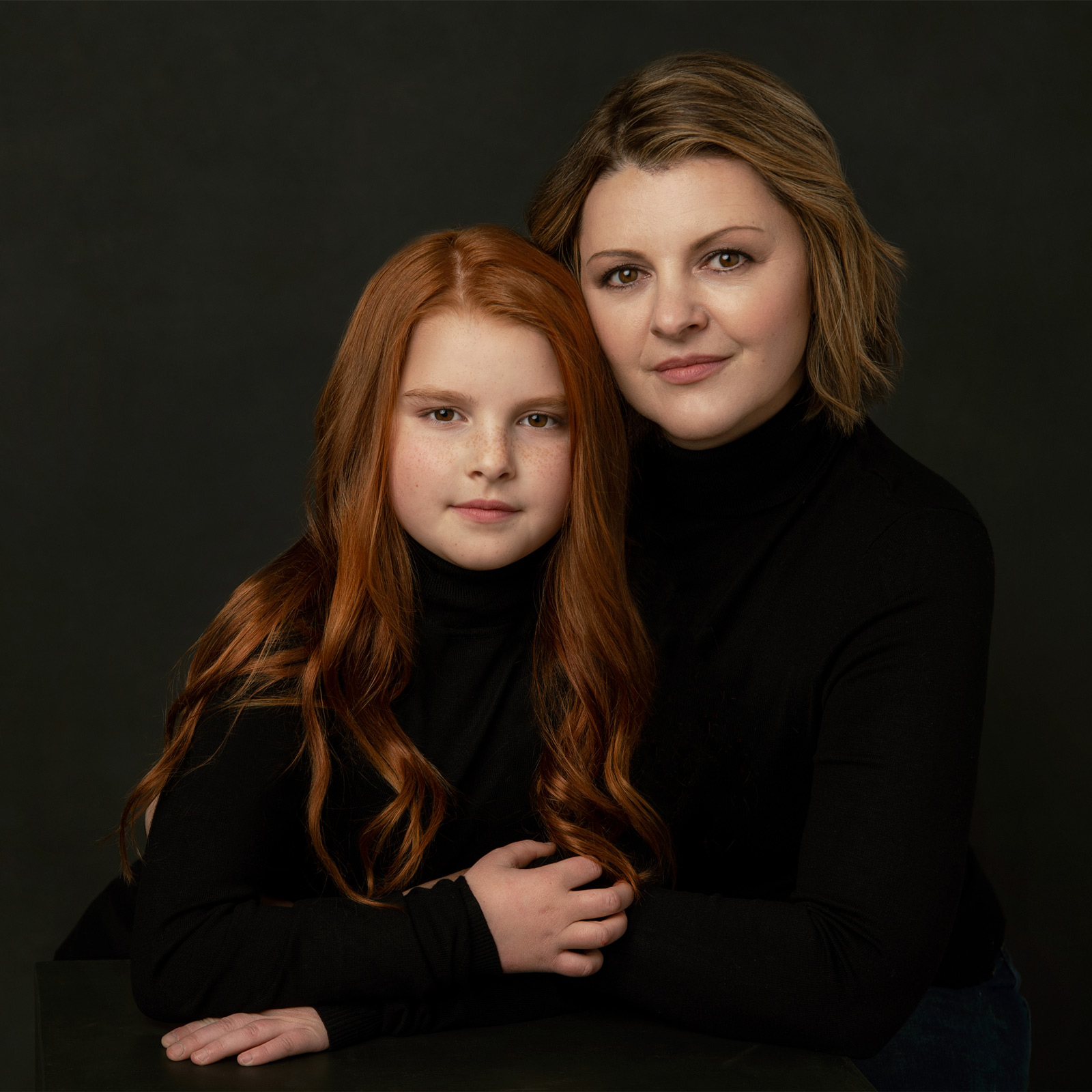 Mother and daughter in studio photoshoot in Gibsons BC