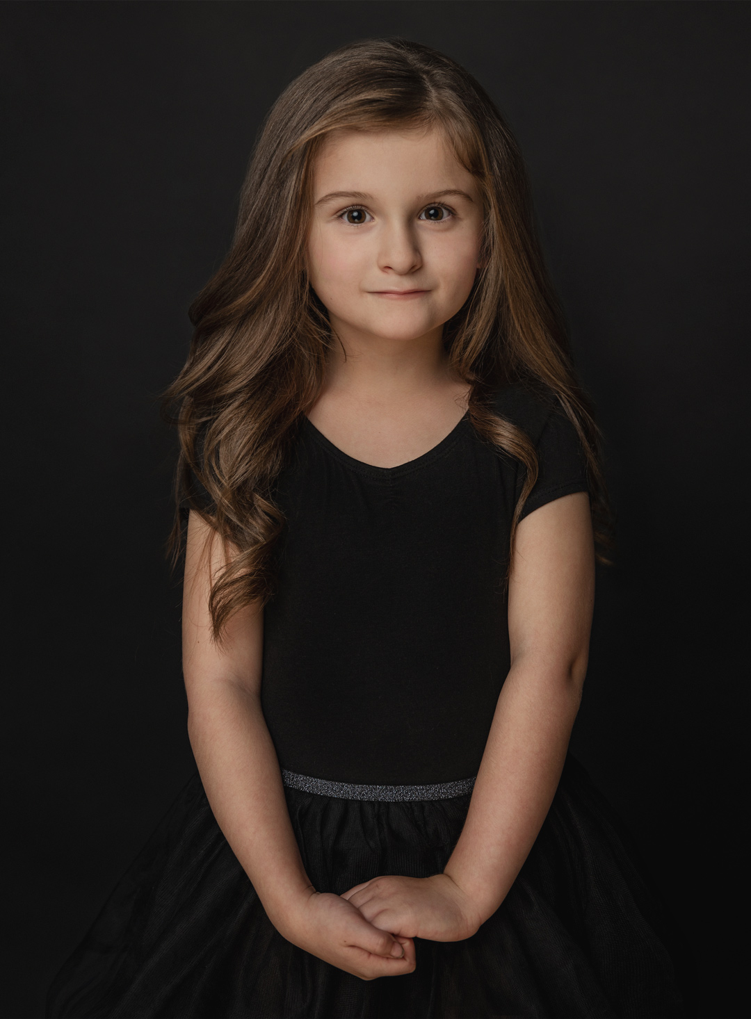 Portrait of a 5year old girl in studio photoshoot Sunshine Coast BC