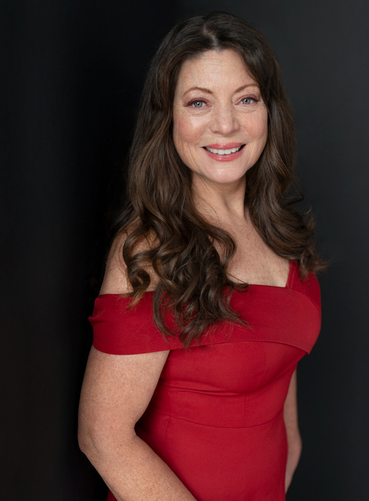 Women over 50 beauty photography portrait of a lady in red dress