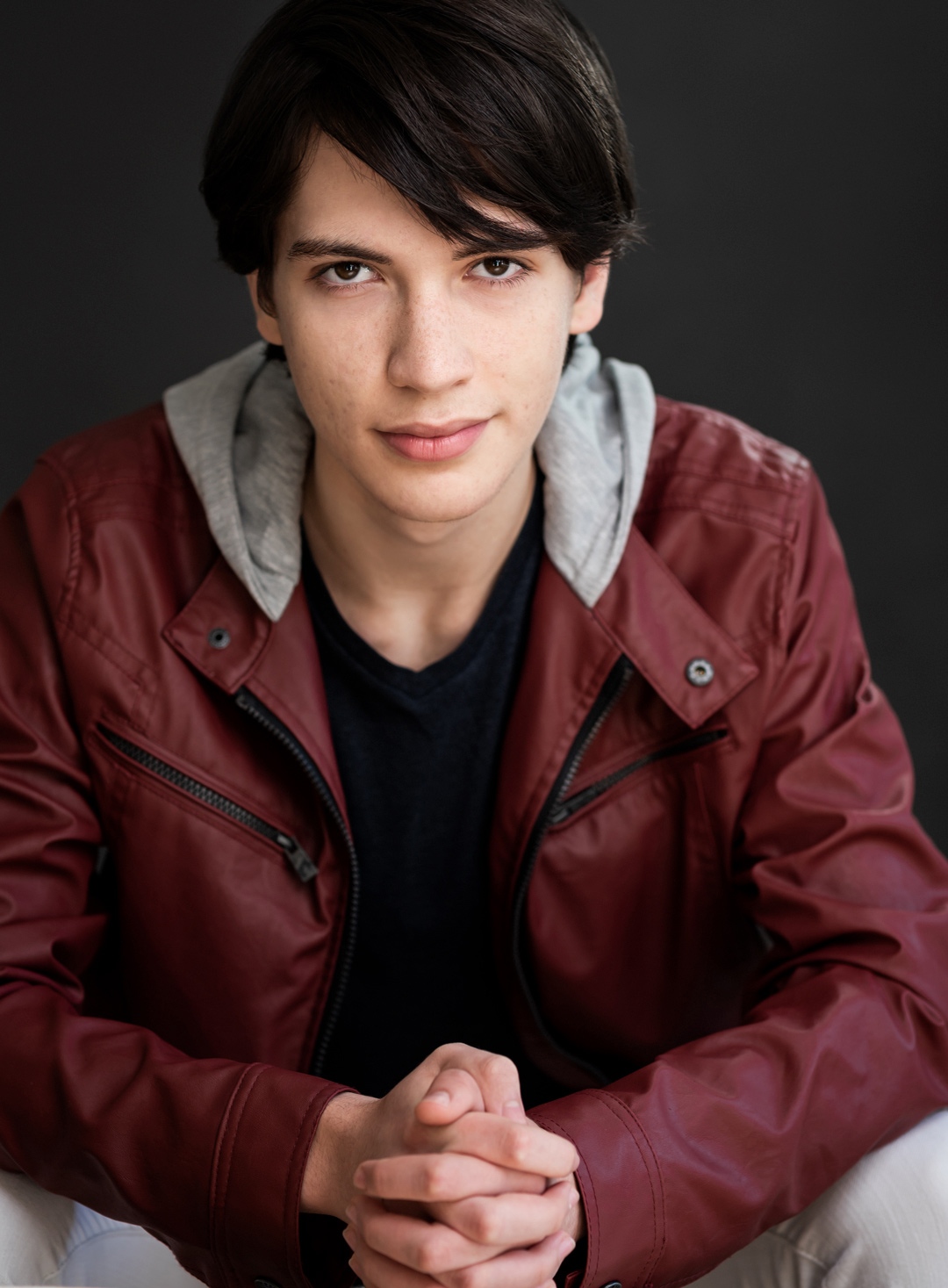 Dark moody rebel teen actor headshot