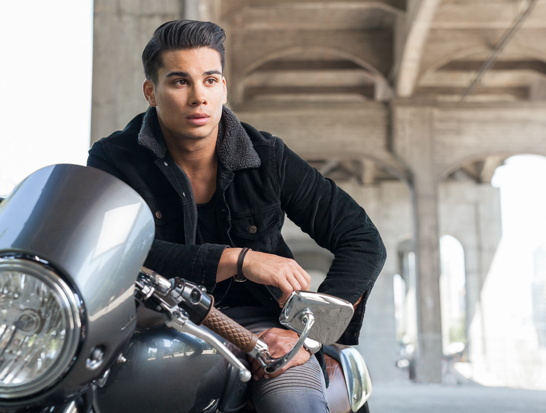 Editorial of Riverdale actor on a motorcycle