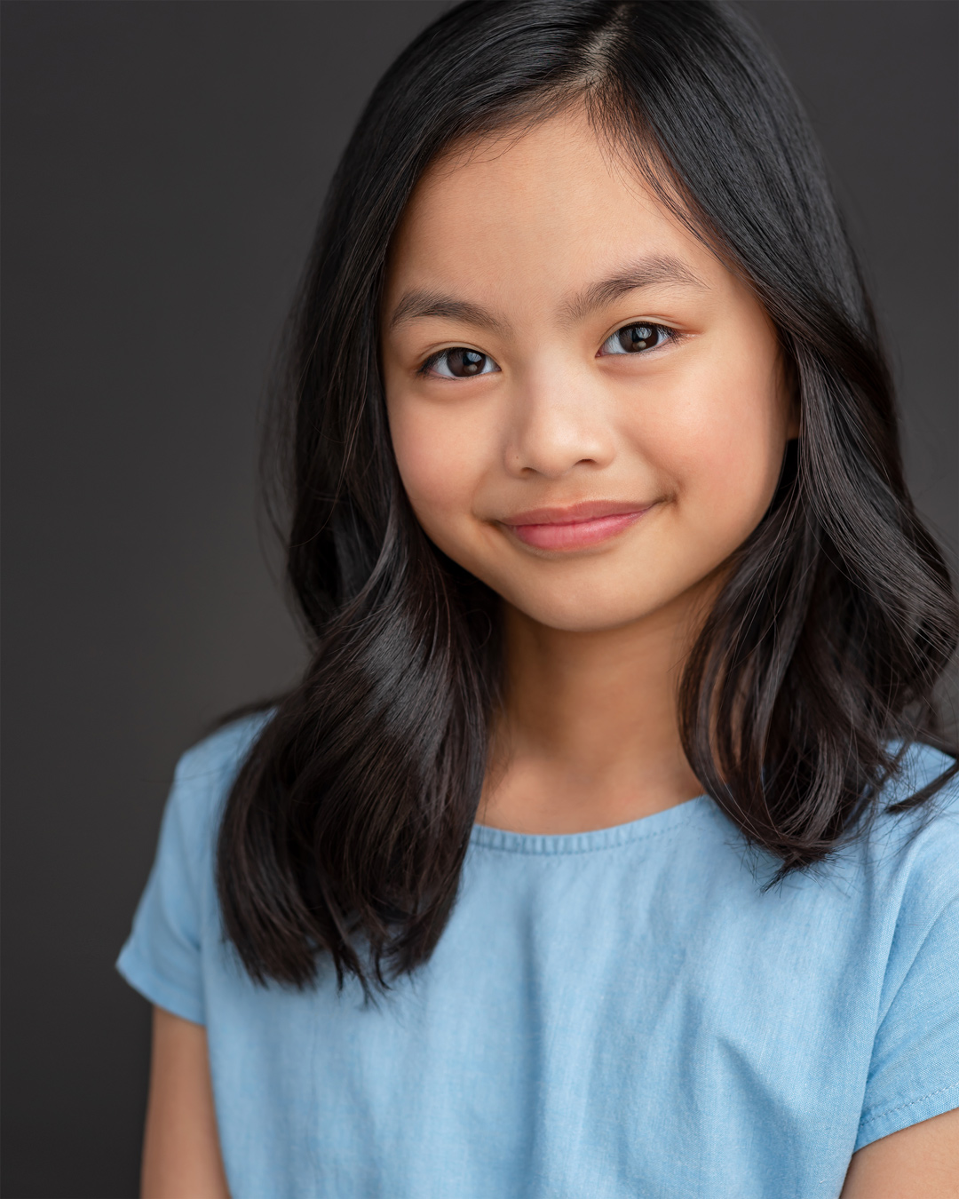 Asian child actor Mikayla Solivenras headshots in Vancovuer