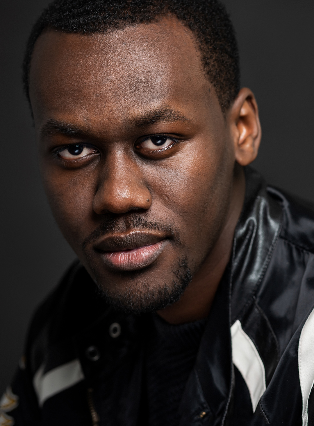 Black african american theatrical actor headshot