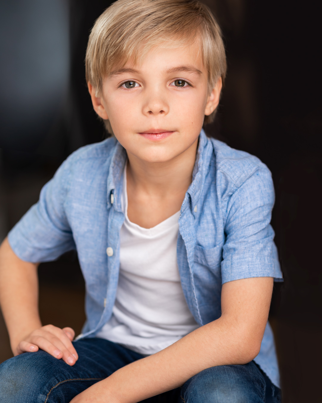 7 year old blonde boy actor Preston Karwat headshot